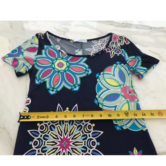 EMILIO PUCCI NAVY FLORAL MULTI PRINT DRESS SIZE IT 40 / US 6 - Picture 5 of 13
